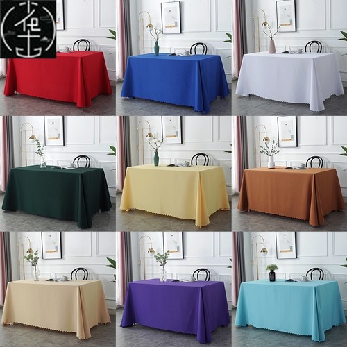 White tablecloth cloth art conference room long table