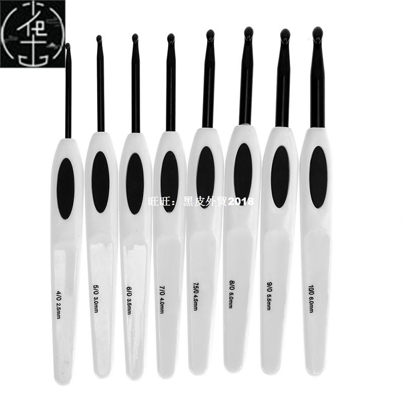 8Pcs/set Aluminium Crochet Hooks Plastic Weave Yarn Craft Ne