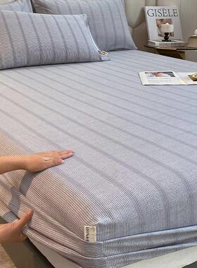 100% cotton mattress protector bed cover fitted sheet linen