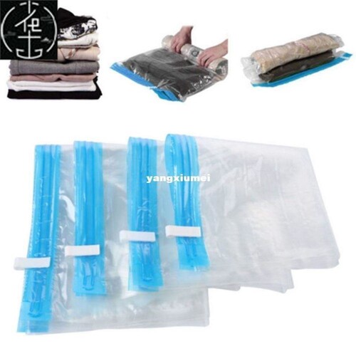 Manually Vacuum Compressed Bag Roll Up Seal Bags Travel Spac