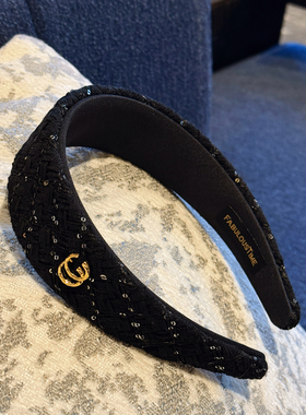 FABULOUS TIME 香香风CC 黑色加宽亮片闪闪发箍高颅顶洋气显脸小