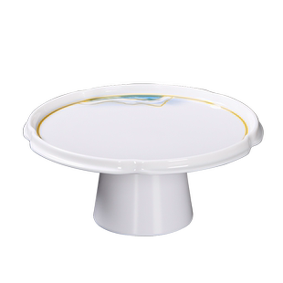 高档高脚凉菜碟餐厅商用中式密胺盘子酒店饭店专用特色菜盘子餐具