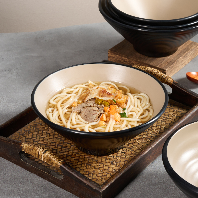 贝莱恩密胺黑咖双色面碗面馆专用