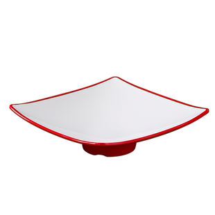 密胺方形高脚盘子商用餐厅菜盘火锅店专用配菜盘仿瓷小炒凉菜盘子