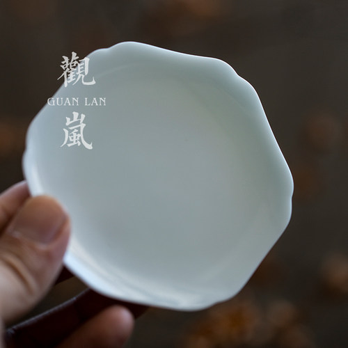 观岚湖田青杯陶瓷功夫零配茶托