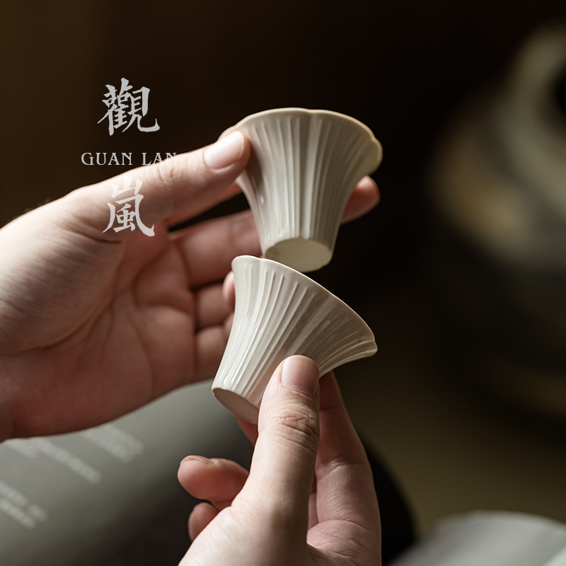 观岚复古色釉陶瓷中式茶杯