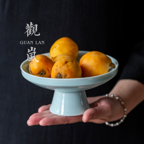 陶瓷茶点盘观岚复古禅意