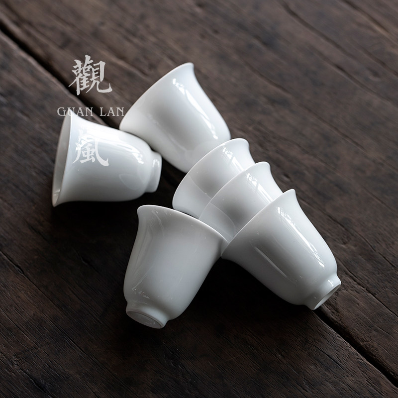 观岚陶瓷甜白瓷薄胎闻香杯手工主人单杯女品茗杯功夫茶具茶艺杯子,餐饮具,茶杯,淘宝优惠券,粉丝福利购,淘宝优惠卷