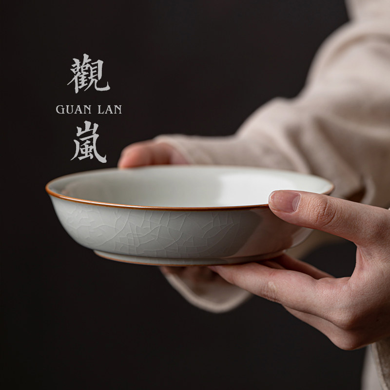 观岚中式汝窑壶承仿古陶瓷开片茶承盘壶托盘干泡盘养壶垫茶道配件,餐饮具,茶道/零配,淘宝优惠券,粉丝福利购,淘宝优惠卷