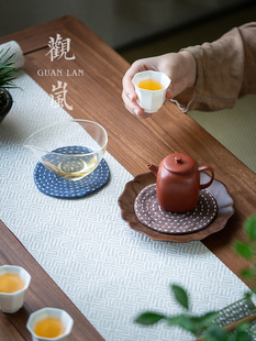 棉麻复古手缝壶垫壶承禅意家用养壶垫杯垫隔热垫茶道配件 观岚中式