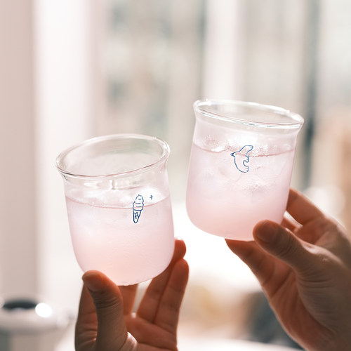 原创冰激凌飞鸟耐热玻璃杯