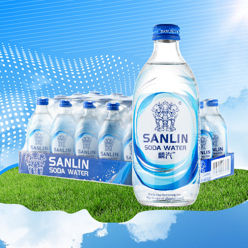 三麟旋盖无糖气泡原味苏打水