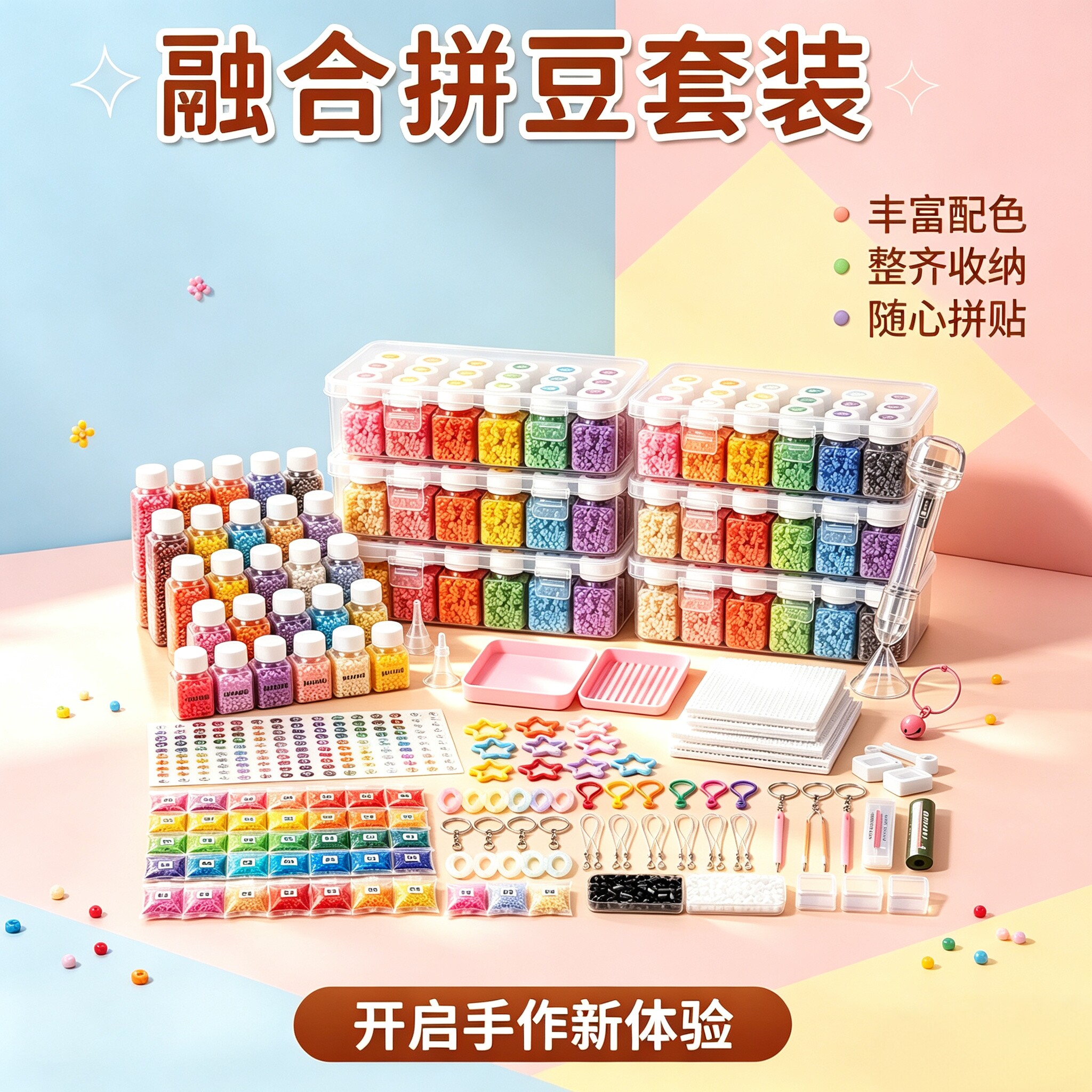 正版221色拼豆豪华全套工具礼包