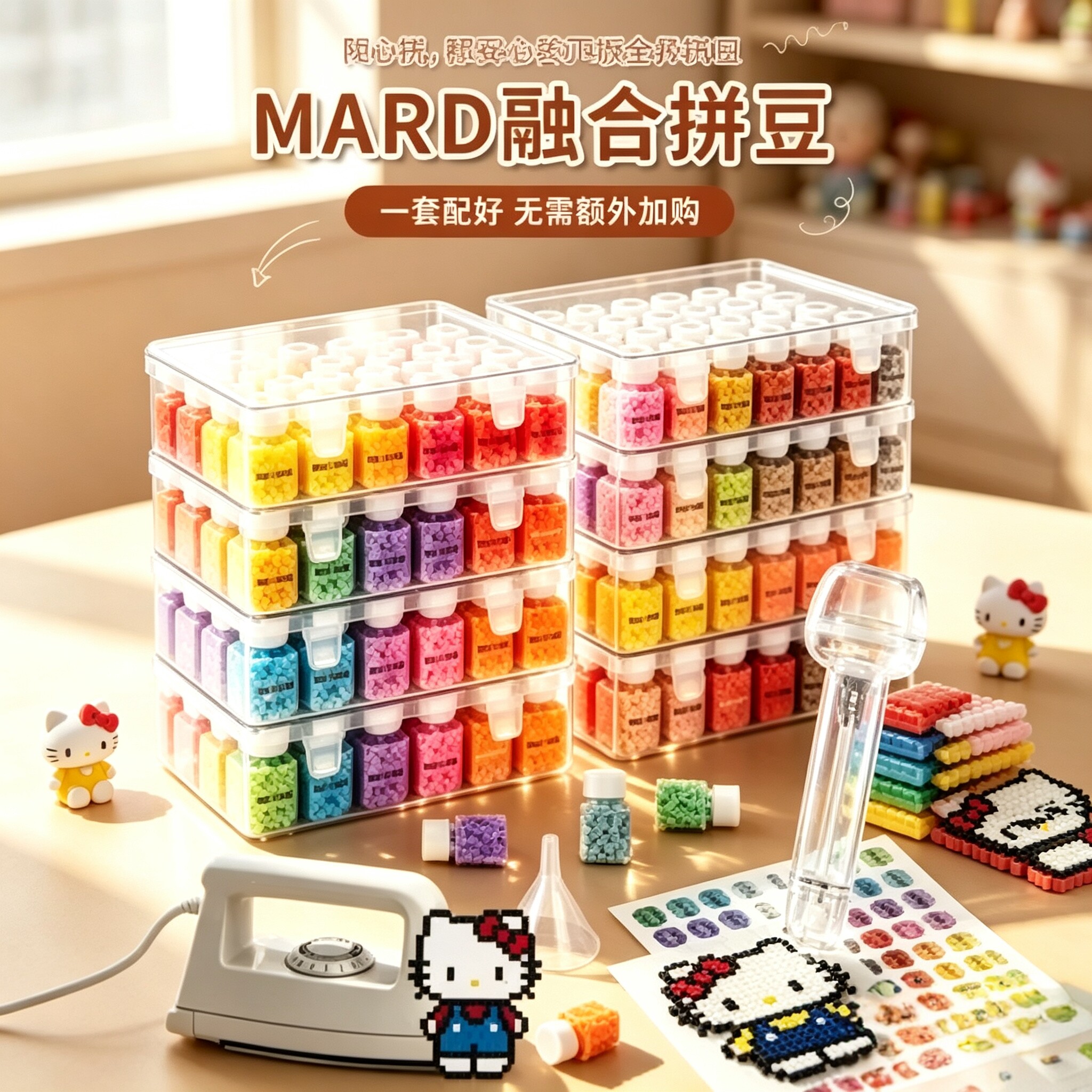 高品质拼豆221色全套DIY材料包图片