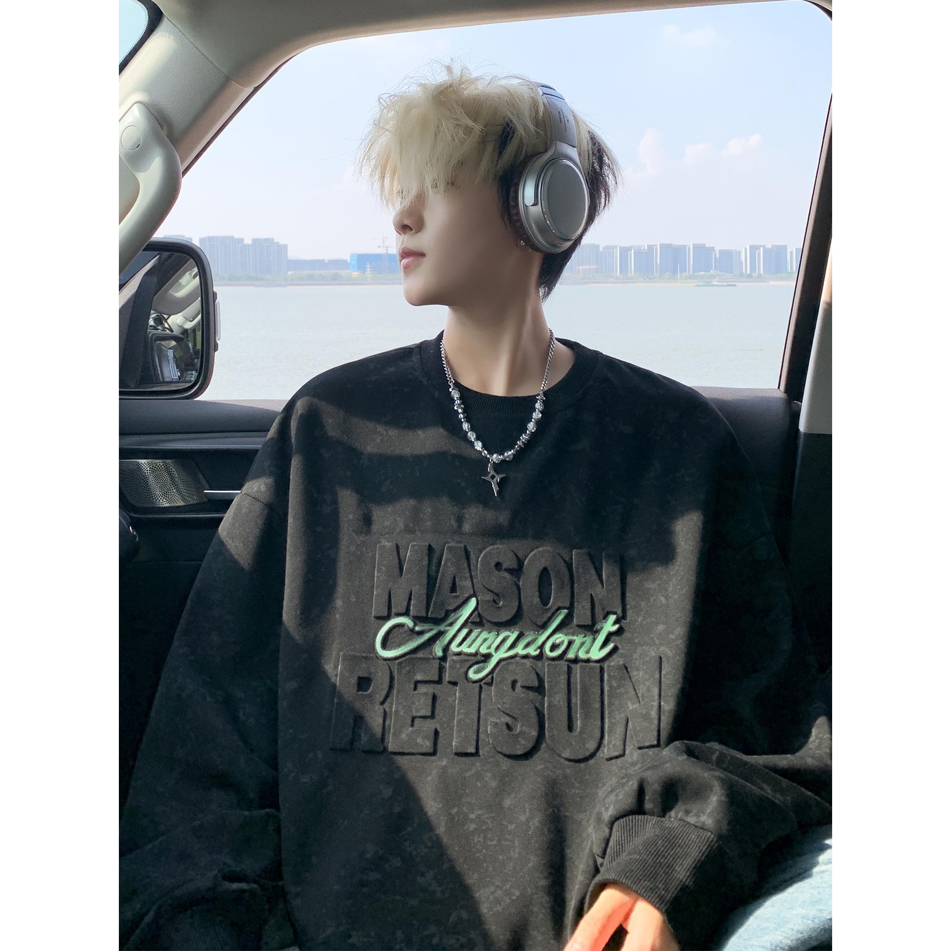 美式风卫衣男春秋季新款钢