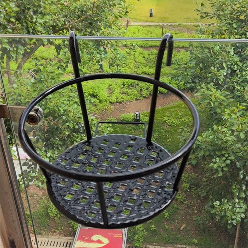 花架阳台悬挂式铁艺花篮栏杆护栏窗台绿萝吊兰花盆架家用置物挂架