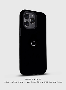 宿风适用苹果15手机壳iphone16 13 12 17 pro max新款菲林硬x亮面xr磨砂14plus高级感保护套暗黑风格白色笑脸