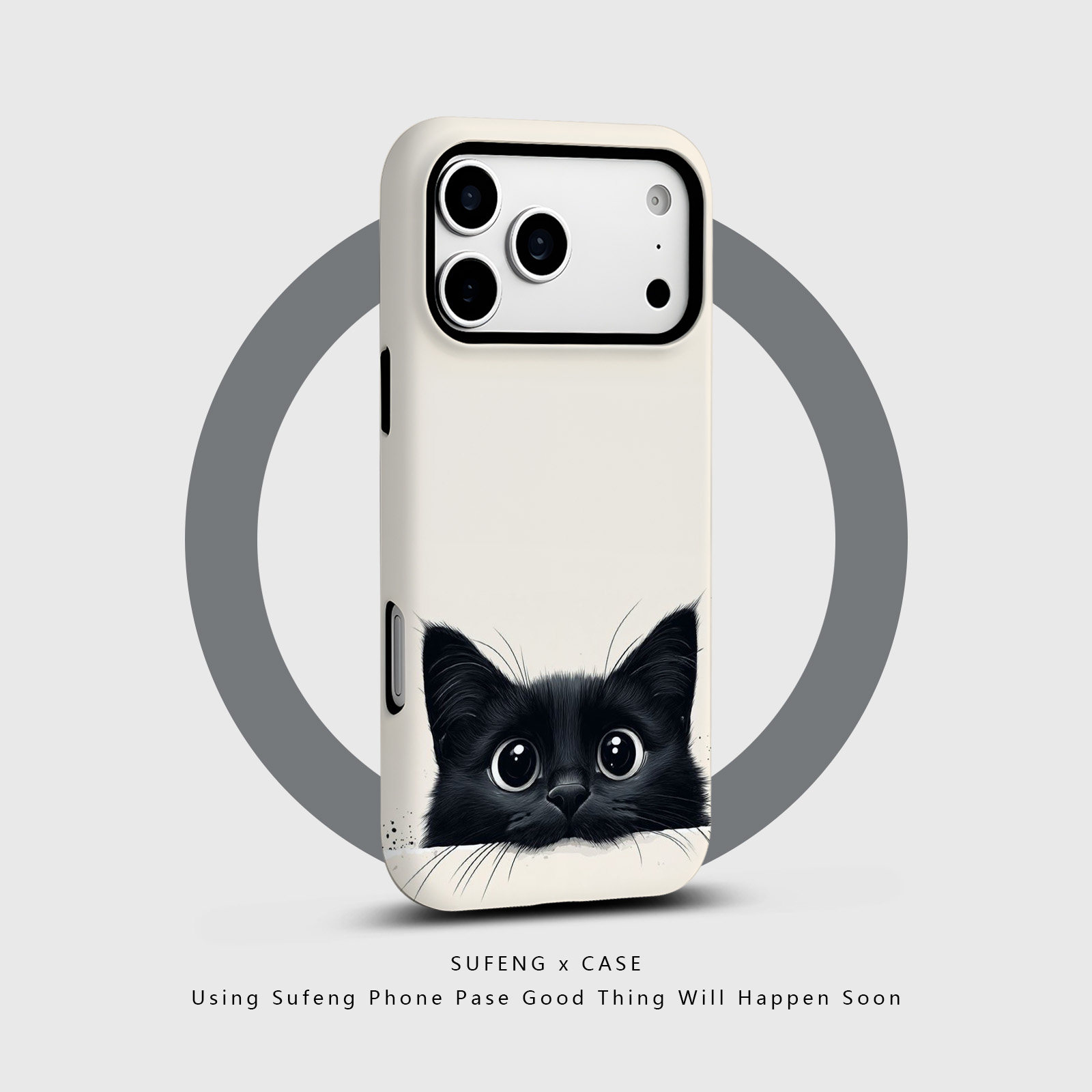 宿风适用苹果iPhone16promax手机壳17 14磁吸13 12磨砂15 Pro硬Plus新款情侣高级保护套男女简约手绘黑色猫咪,3C数码配件,手机保护套/壳,淘宝优惠券,粉丝福利购,淘宝优惠卷