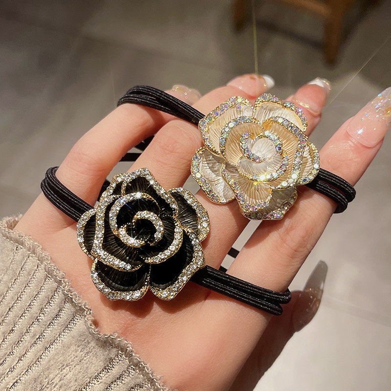 高级感山茶花水钻头绳2025年新款超仙发圈皮筋女扎头马尾发绳头饰,饰品/流行首饰/时尚饰品新,发饰,淘宝优惠券,粉丝福利购,淘宝优惠卷