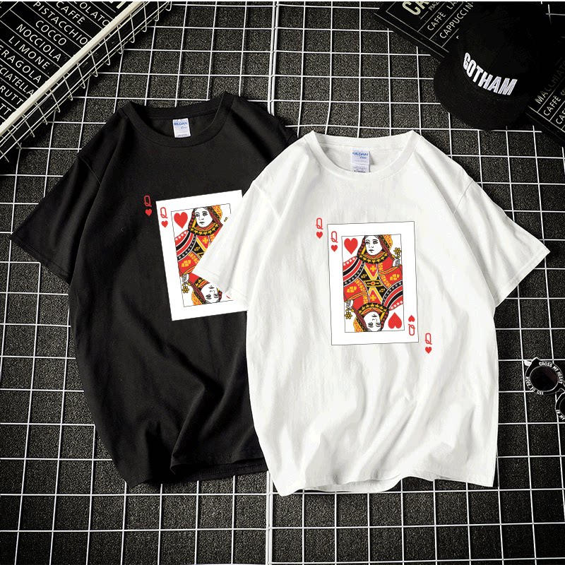 扑克牌肥佬情侣宽松大码胖子衣服图片