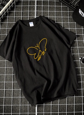 金泰妍Taeyeon烫金签名同款短袖泰妍少女时代周边短袖t恤宽松男女