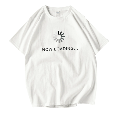 now loading进度条读取中 逼死强迫症 创意夏季男女情侣短袖定制