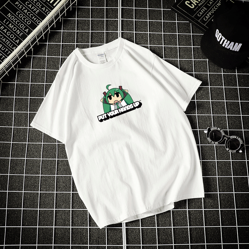 潮印花动漫短袖圆领夏季情侣装