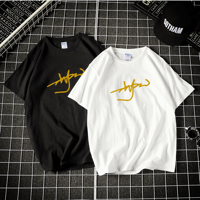 烫金签名周边粉丝应援短袖T恤