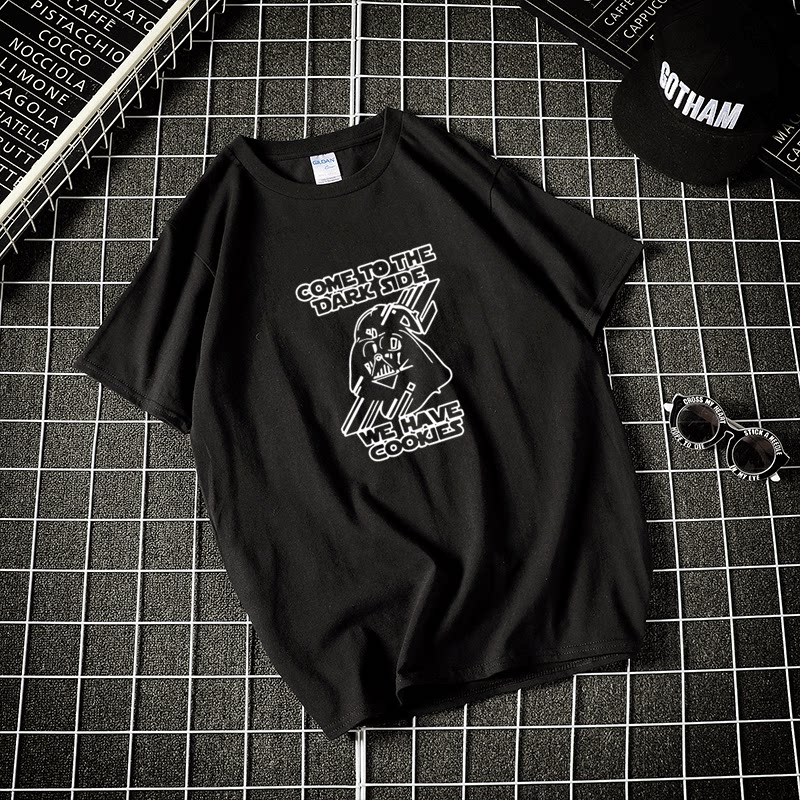 美剧电影周边衣服starwars星球大战恶搞达斯维达男短袖t恤宽松夏