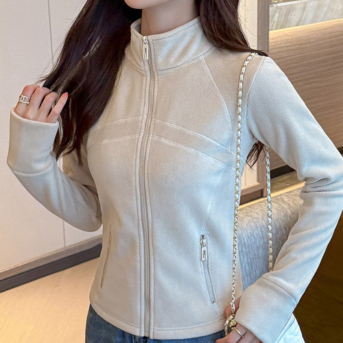 修身加绒摇粒绒立领外套内胆女