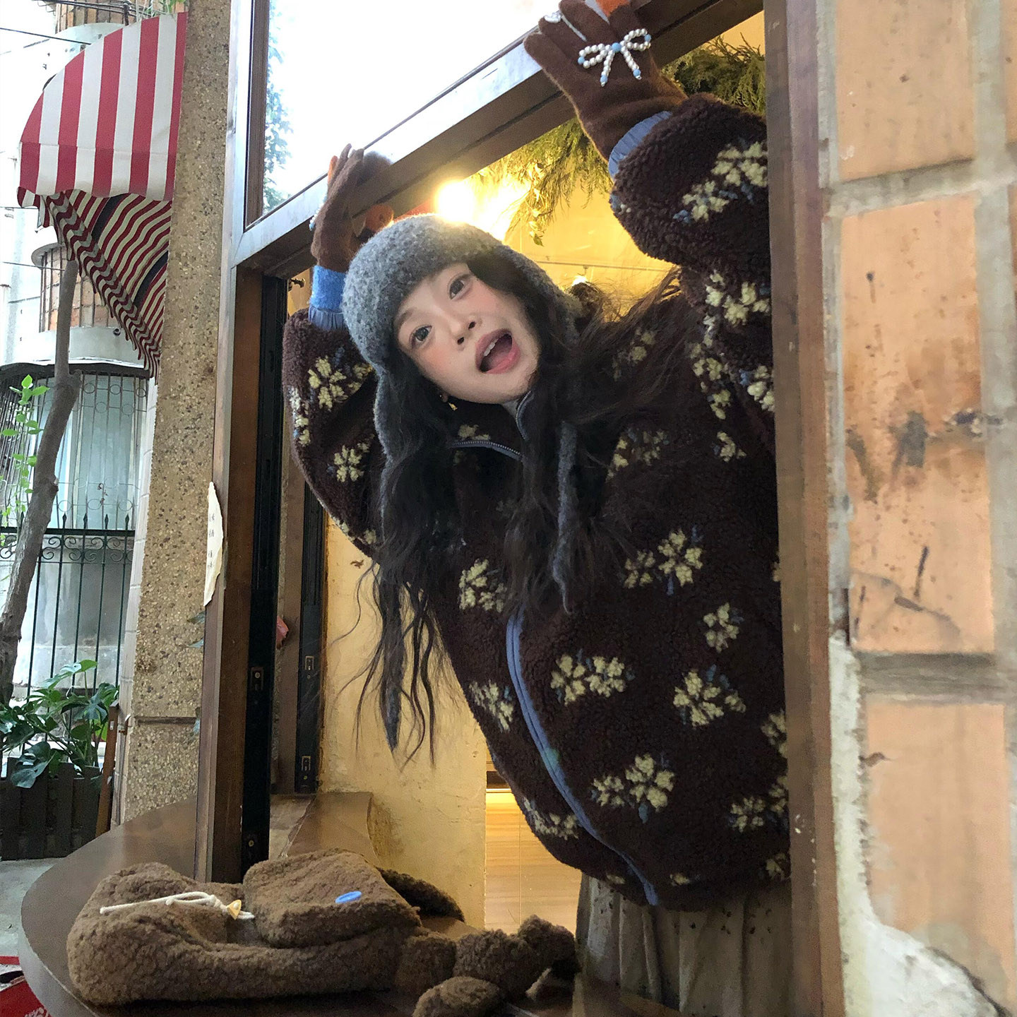 复古花朵羊羔毛外套女2025秋冬款小个子宽松休闲棉服加厚保暖上衣,女装/女士精品,短外套,淘宝优惠券,粉丝福利购,淘宝优惠卷