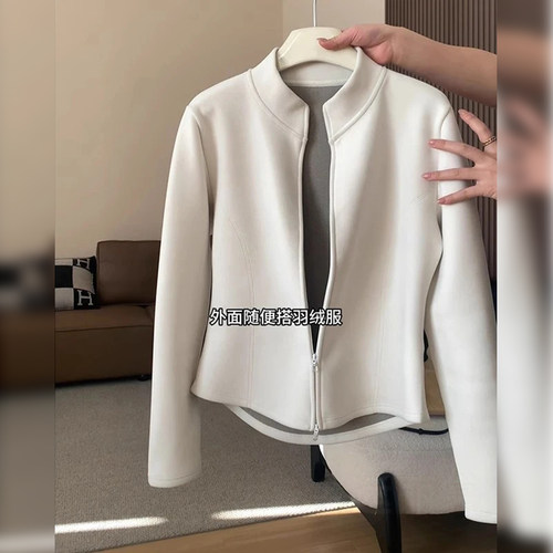 抓绒衣女修身卫衣2025秋冬新款