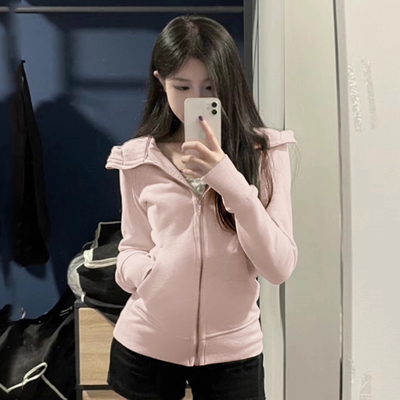 春秋款修身卫衣外套女连帽瑜伽服