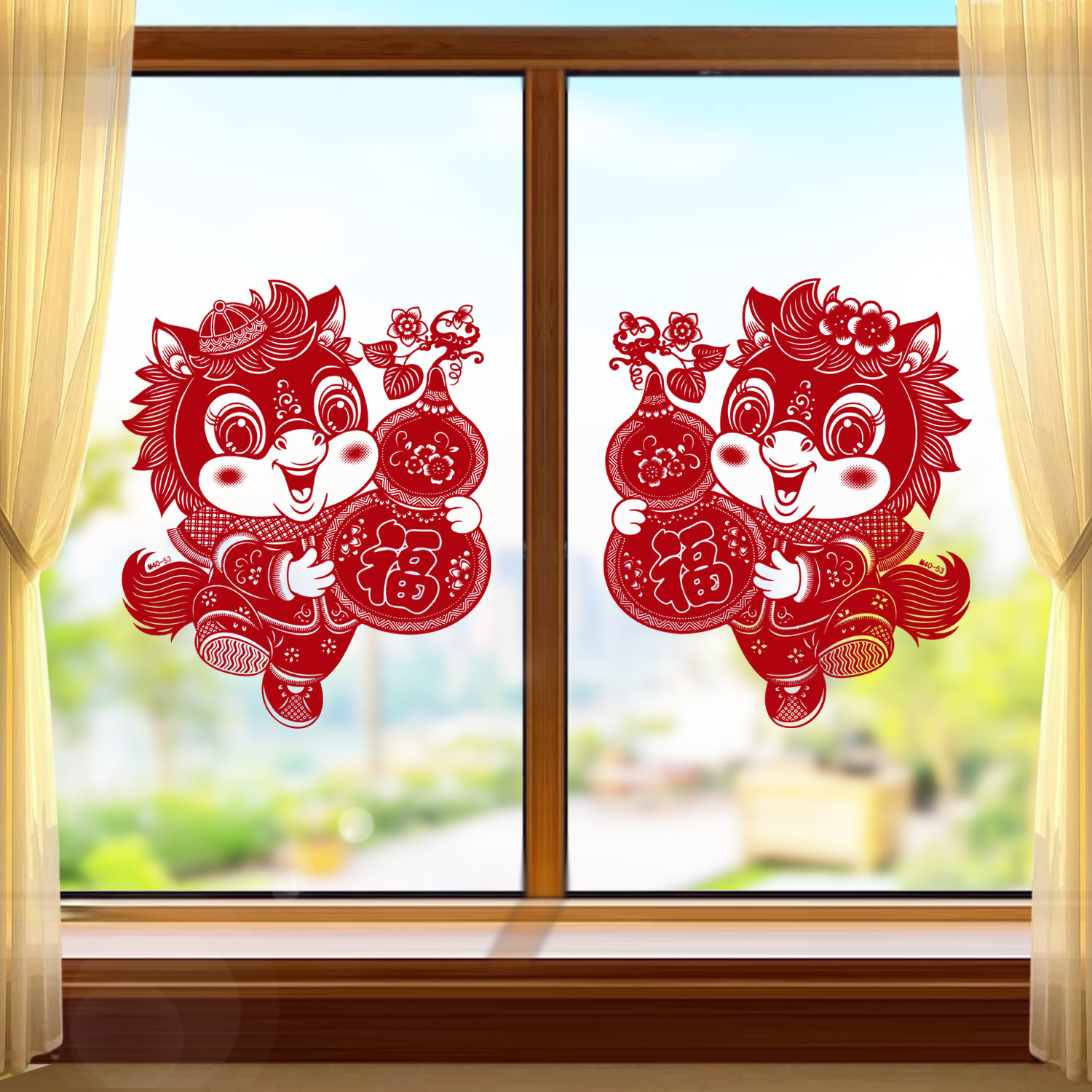 马年新年生肖植绒窗贴福字贴画年画窗户贴喜庆节日布置装饰品年画,节庆用品/礼品,福字/窗花/窗贴,淘宝优惠券,粉丝福利购,淘宝优惠卷
