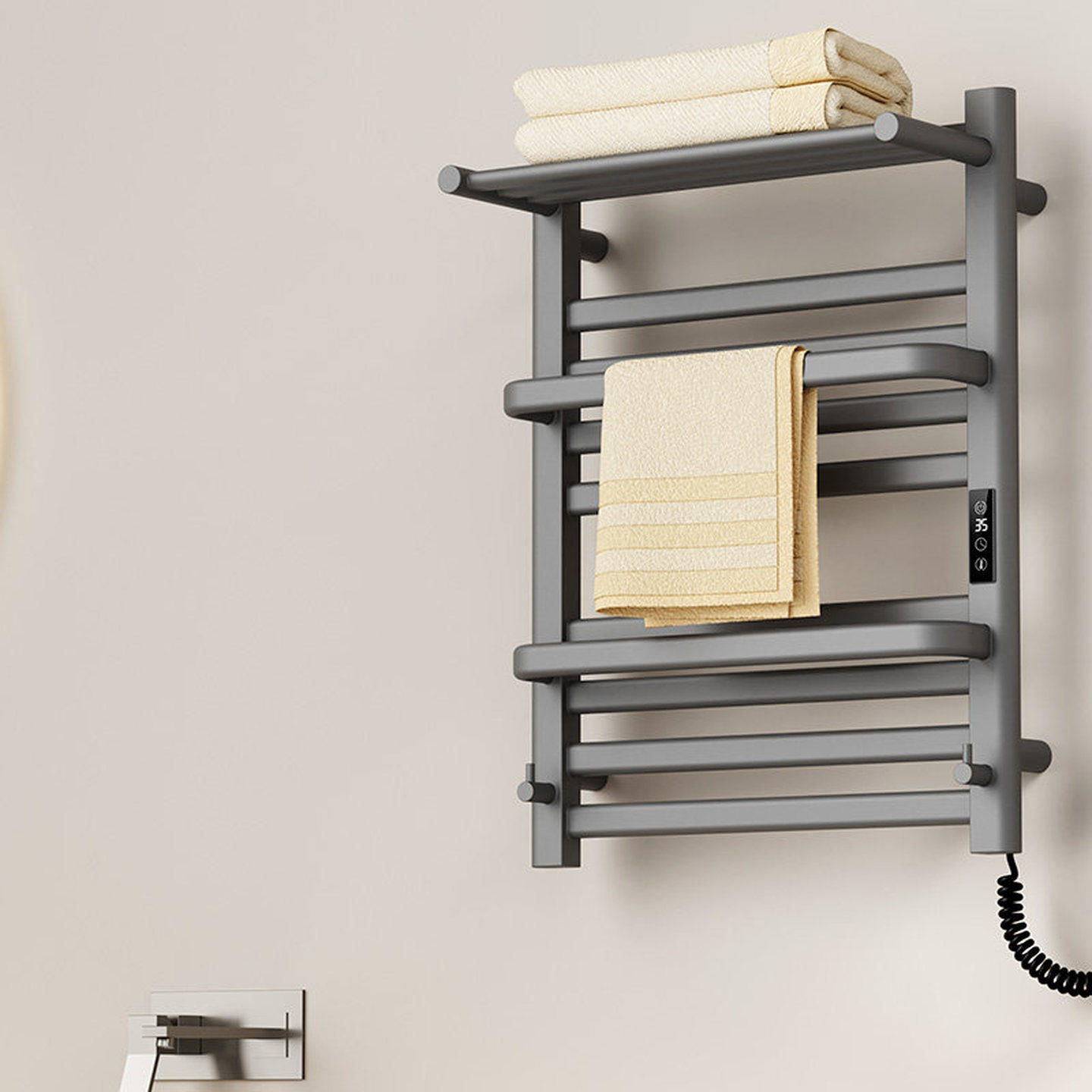 艾芬达电热毛巾架家用浴室碳纤维智能卫生间浴巾电烘干置物架GD30,家装主材,智能毛巾架/浴巾架,淘宝优惠券,粉丝福利购,淘宝优惠卷