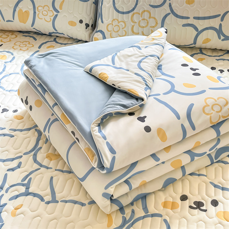 夏季凉感丝夏被冰丝空调被夏凉被单人学生双人夏天可水洗薄款被子