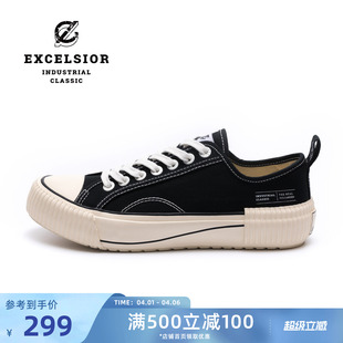 女厚底帆布鞋 黑色板鞋 官方 LAYER BOLT OVER 男 excelsior饼干鞋