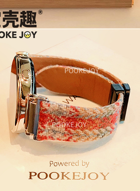 宝壳趣适用华为手表gt6/gt5pro磁吸表带千鸟格毛呢watchgt5毛呢磁吸表带watchgt4真皮表带新款通勤表带秋冬