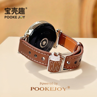 4pro皮质表带gt2透气表带gt4可爱显白gt3表带watch4 宝壳趣适用于华为手表gt6 gt5pro表带啤酒小猫表带fit3