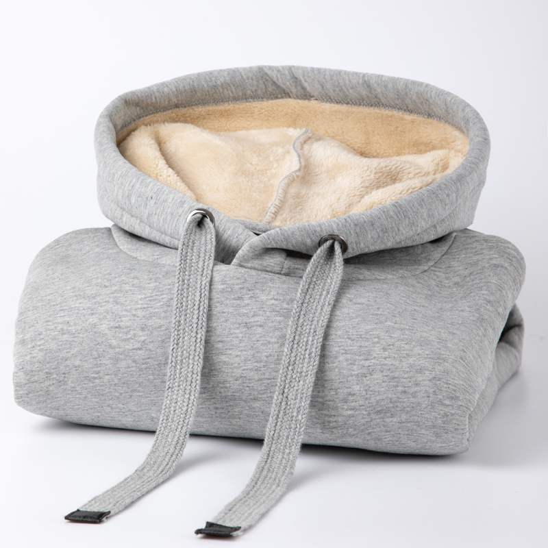 QFILEEN加绒加厚防风保暖卫衣