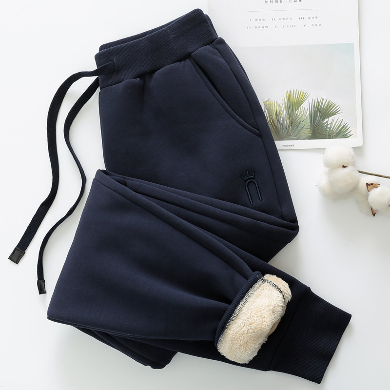 藏蓝色加绒卫裤女冬季加厚2025年新款小个子羊羔绒运动裤显瘦长裤,女装/女士精品,休闲裤,淘宝优惠券,粉丝福利购,淘宝优惠卷
