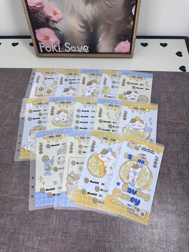 【福利款】A6柠檬猫52周存钱袋