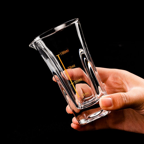 加厚四方无把玻璃白酒分酒器