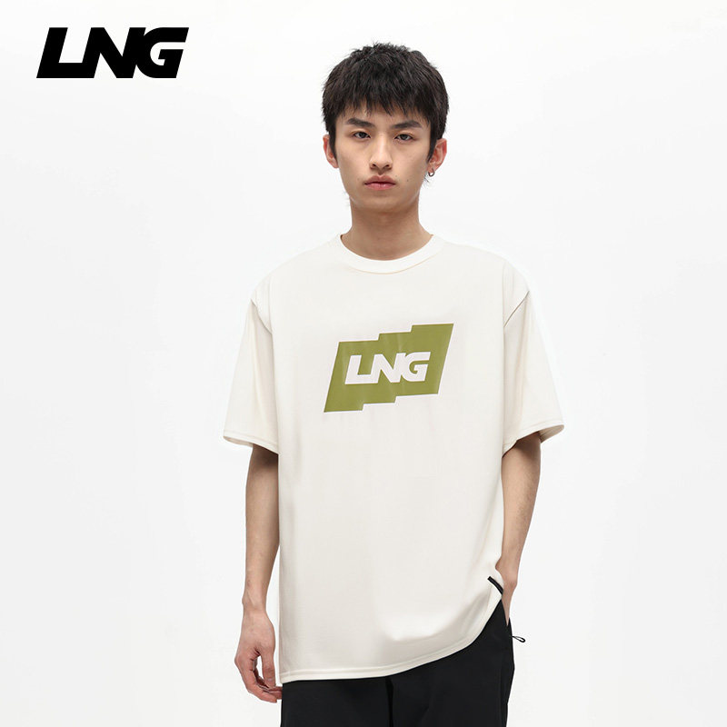 LNG25夏季新品男女款简约百搭接触凉感防晒印花纯色短袖T恤
