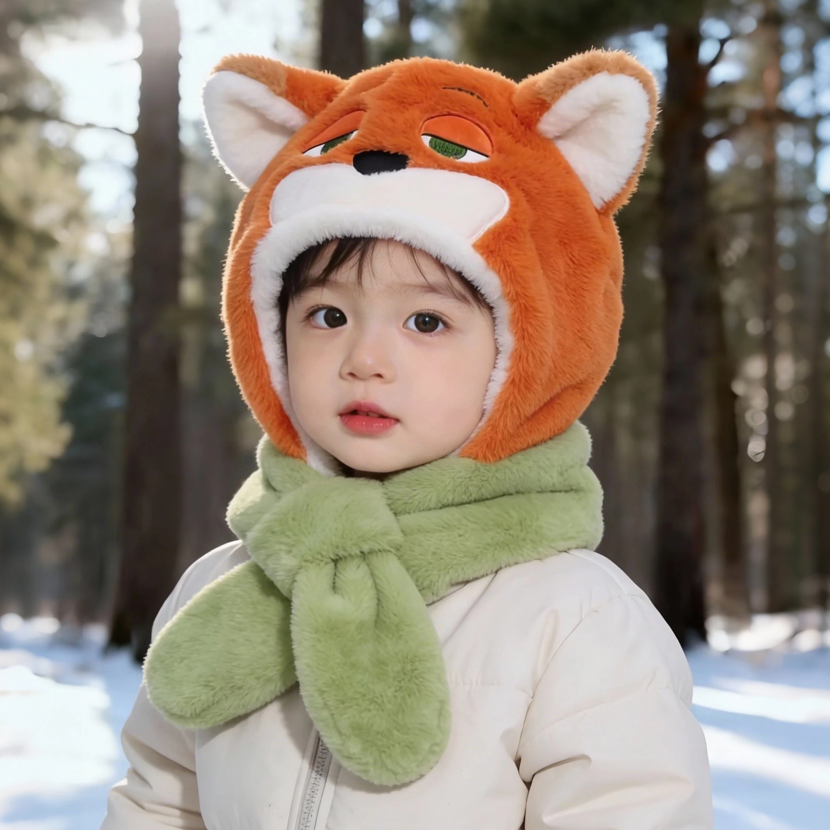 儿童帽子围巾一体狐狸尼克冬季保暖护耳男女童疯狂动物城朱迪警官,童装/婴儿装/亲子装,帽子,淘宝优惠券,粉丝福利购,淘宝优惠卷