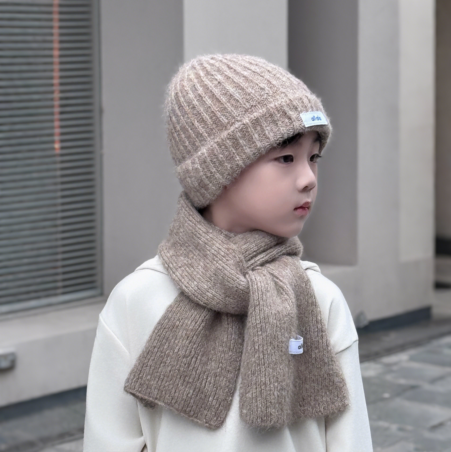 儿童帽子围巾两件套秋冬季