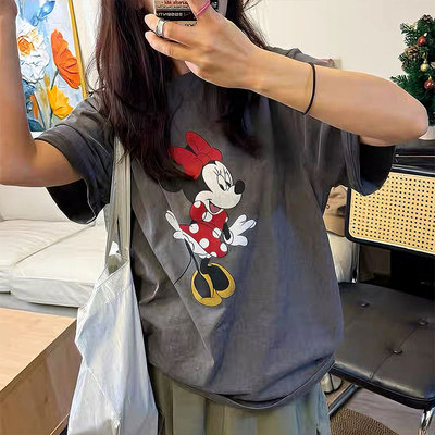 韩版宽松显瘦卡通印花短袖T恤女