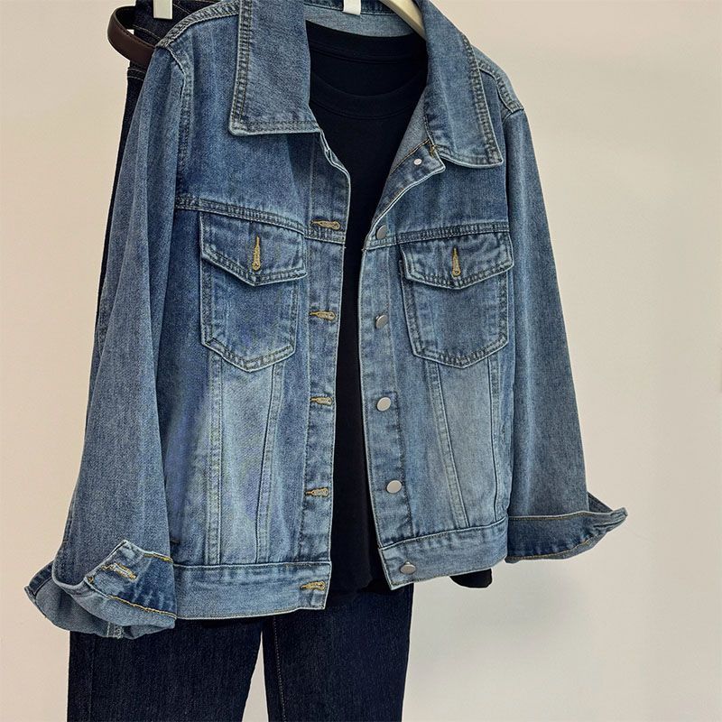 女童牛仔外套新款春秋季儿童韩版显瘦上衣中大童装复古宽松夹克潮