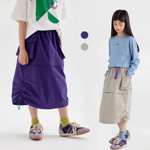 女童休闲百搭工装直筒裙