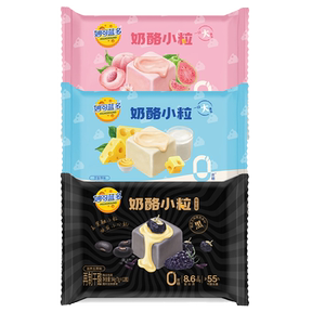 妙可蓝多 奶酪小粒84g*3 原味白桃味葡萄味清甜零食甜心奶酪